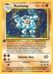 Machamp - 8/102 - Star Holo - 1st Edition WITH SHADOW